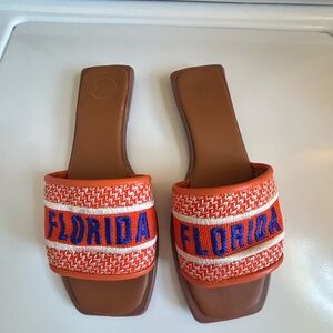 Orange and Blue Florida Slide Sandals